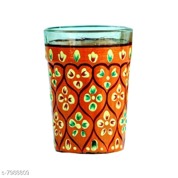 Rajasthani Traditional Jaipuri Meenakri Handpaint Aluminum Decorative Tea kettle for Serve - 1 litre, Red & Yellow