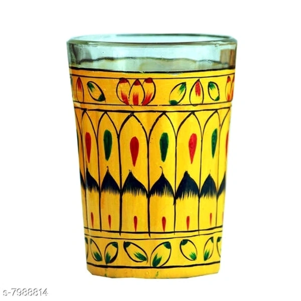 Rajasthani Traditional Jaipuri Meenakri Handpaint Aluminum Decorative Tea kettle for Serve - 1 litre, Yellow