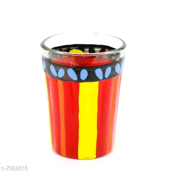 Rajasthani Traditional Jaipuri Meenakri Handpaint Aluminum Decorative Tea kettle for Serve - 1 litre, Red & Yellow