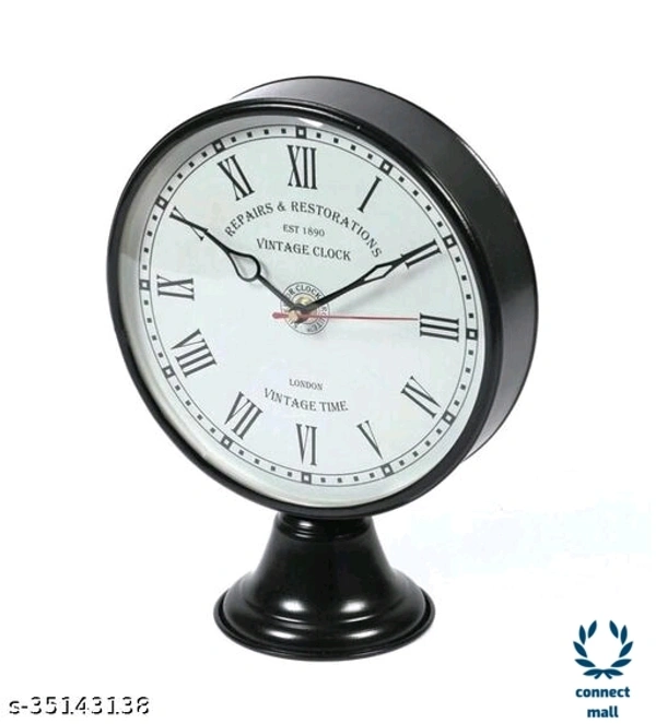 Keeratly Handmade Metal 8 inch Antique Table clock - Pack of 1 piece