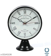 Keeratly Handmade Metal 8 inch Antique Table clock - Pack of 1 piece