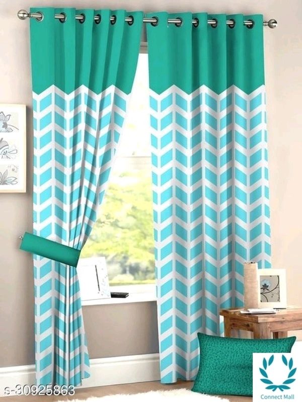 7 Feet Durability WindowDoor Curtain - Green, 7 Feet