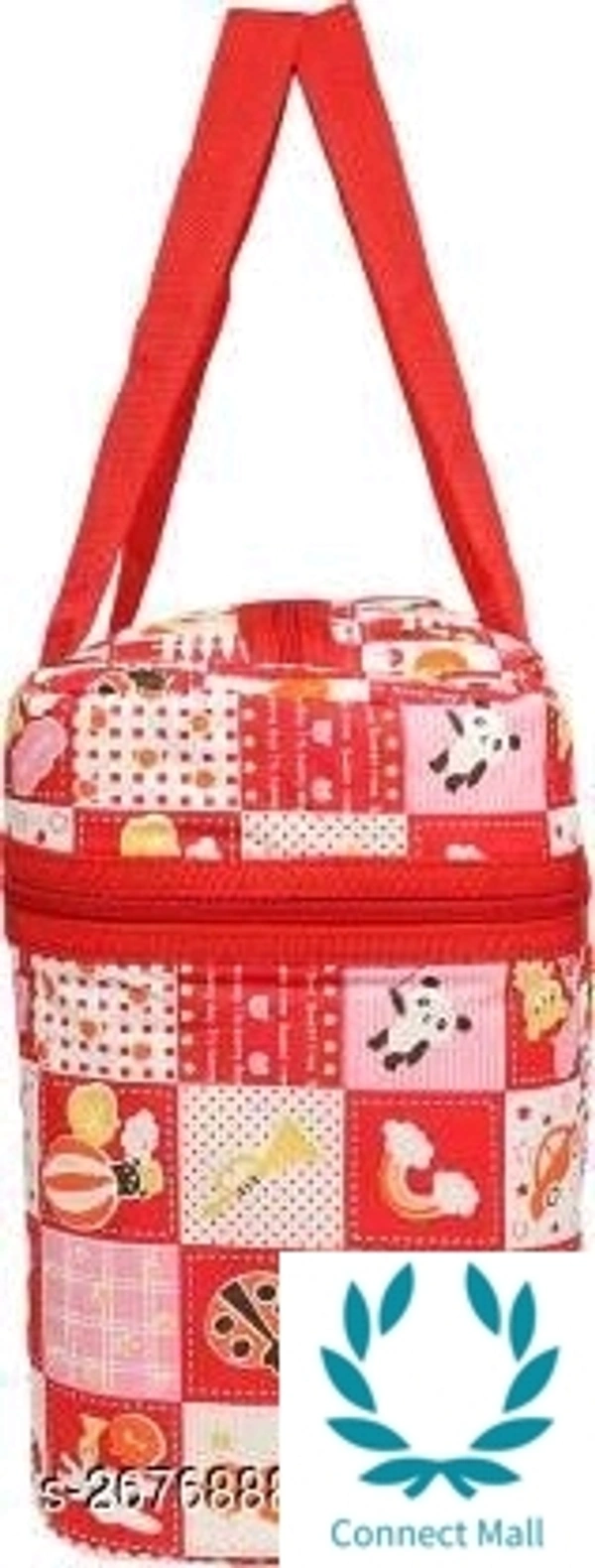 Little Fingers Born Multifunctional new born baby diaper Nappy bag/Diaper Bag/Mother bag with 2 Bottle holders-Very Useful for Mothers Nursery Bag - Red