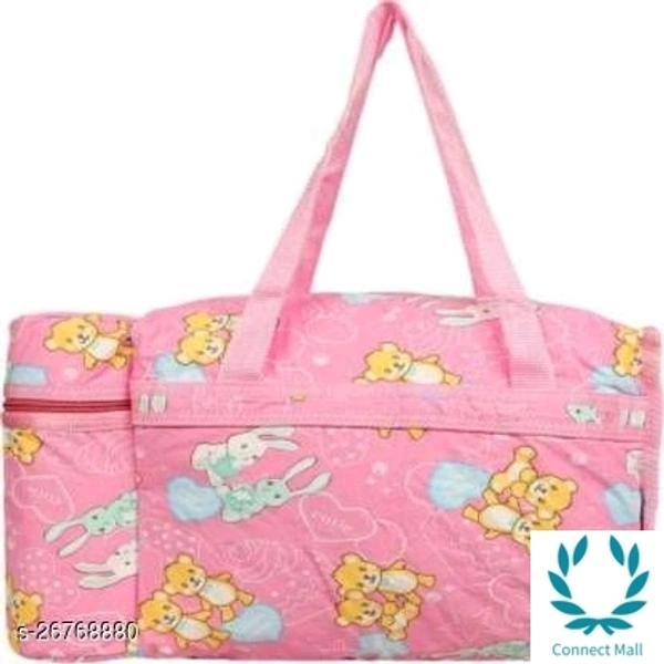 Little Fingers Born Multifunctional new born baby diaper Nappy bag/Diaper Bag/Mother bag with 2 Bottle holders-Very Useful for Mothers Nursery Bag - Pink