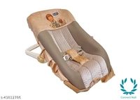 12 in 1 Musical Carry Plastic Cot/Bouncer with Mosquito Net, Storage Box and Swinging Ropes (Brown)