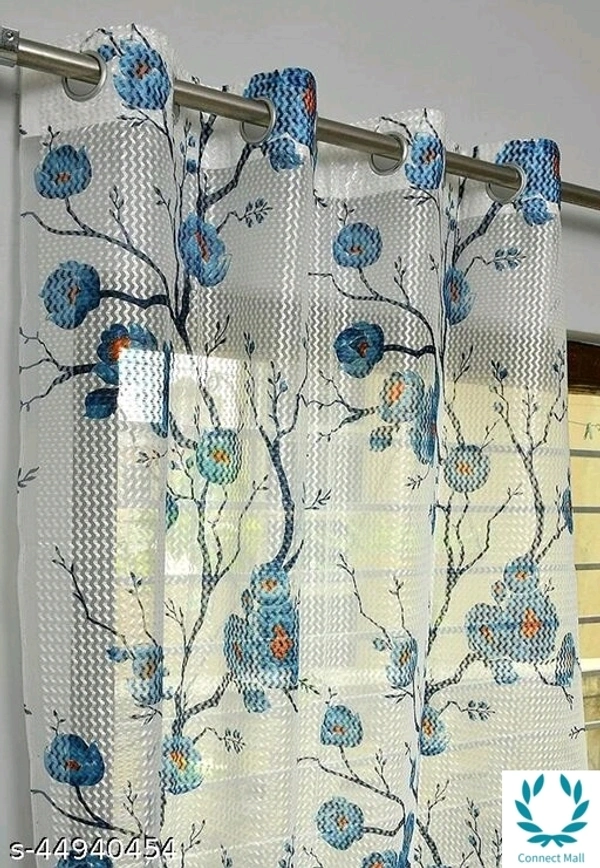 Fancy Curtain - Sheer - Blue, 5 Feet