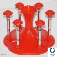 *Stylish Glass Spoon Cutlery Organiser for 6 Glass Stand Holder* - 1 Piece , Pink