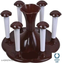 *Stylish Glass Spoon Cutlery Organiser for 6 Glass Stand Holder* - 1 Piece , Pink