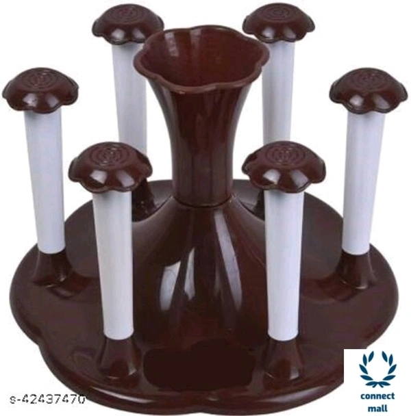 *Stylish Glass Spoon Cutlery Organiser for 6 Glass Stand Holder* - 1 Piece , Pink