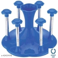 *Stylish Glass Spoon Cutlery Organiser for 6 Glass Stand Holder* - 1 Piece , Pink