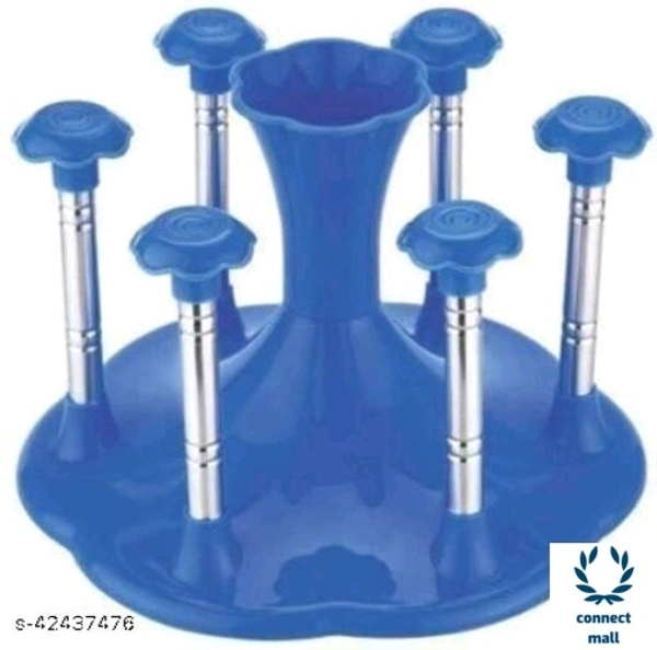 *Stylish Glass Spoon Cutlery Organiser for 6 Glass Stand Holder* - 3, Light Blue