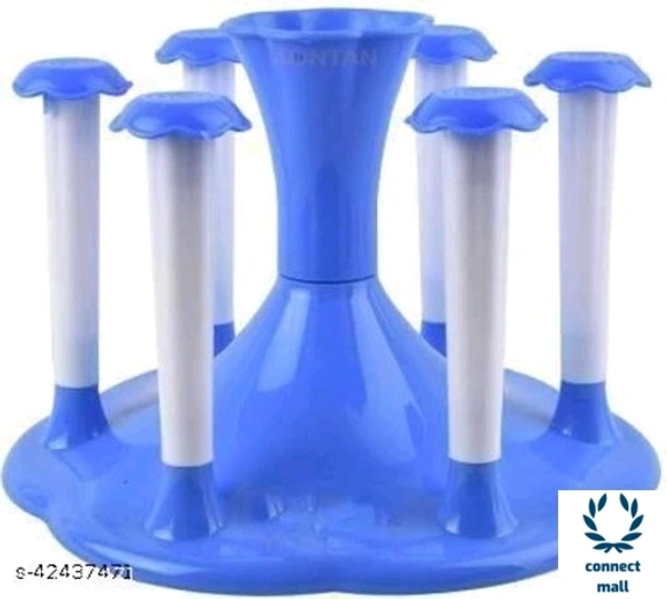 *Stylish Glass Spoon Cutlery Organiser for 6 Glass Stand Holder* - 3, Blue