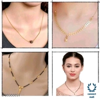 *DIVA GRACEFUL Gold Plated Single Stand Fancy Mangalsutra Combo offer - 4 set