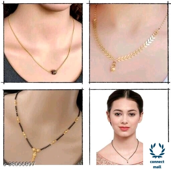*DIVA GRACEFUL Gold Plated Single Stand Fancy Mangalsutra Combo offer - 4 set