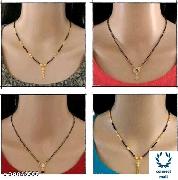 *DIVA GRACEFUL Gold Plated Single Stand Fancy Mangalsutra Combo offer - 4 set