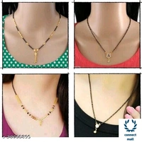 *DIVA GRACEFUL Gold Plated Single Stand Fancy Mangalsutra Combo offer - 4 set