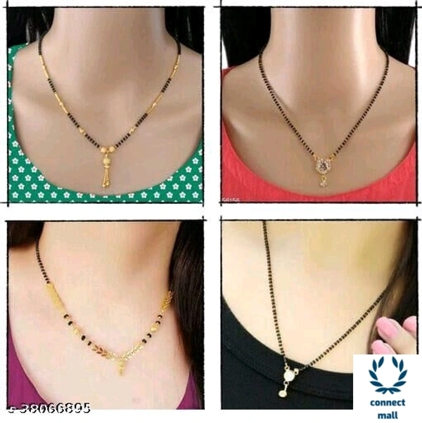 *DIVA GRACEFUL Gold Plated Single Stand Fancy Mangalsutra Combo offer - 4 set