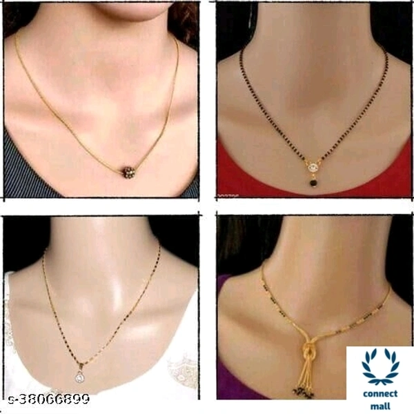 *DIVA GRACEFUL Gold Plated Single Stand Fancy Mangalsutra Combo offer - 4 set