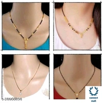*DIVA GRACEFUL Gold Plated Single Stand Fancy Mangalsutra Combo offer - 4 set