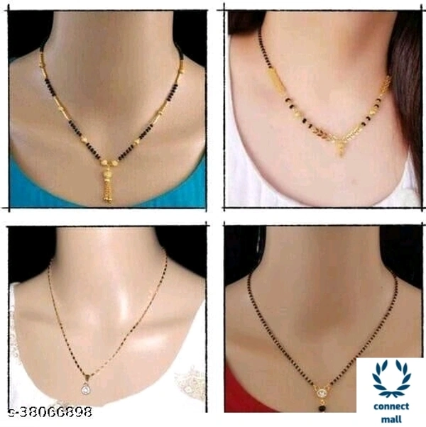 *DIVA GRACEFUL Gold Plated Single Stand Fancy Mangalsutra Combo offer - 4 set