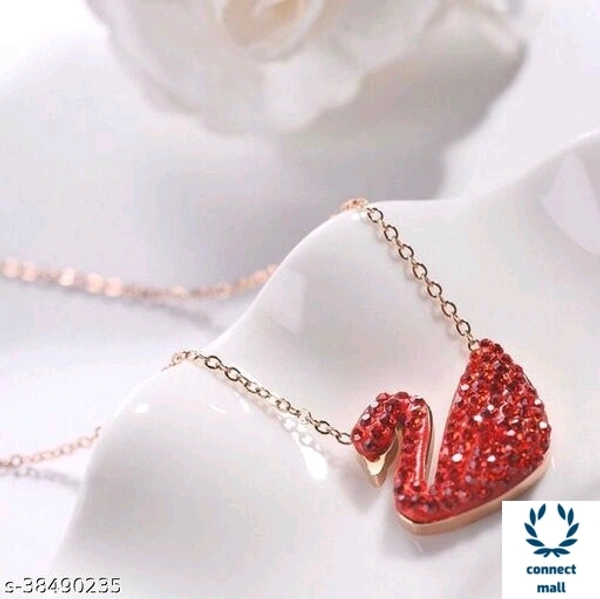 Swarovski logo Swan Gold Plated Single stand Black Beads Mangalsutra - Black