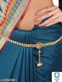 ALLURE BE JEWLLED Gold Plated Less Broad Kamarbandh for Ladies Women - 1