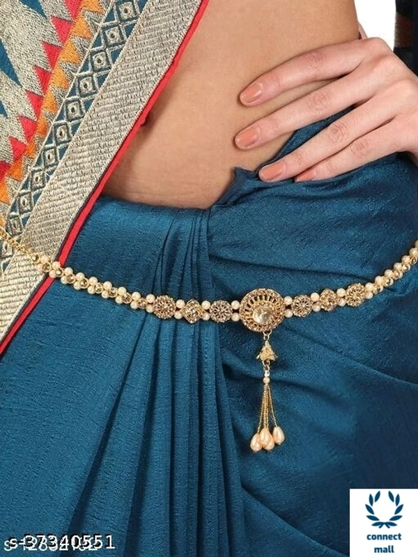 ALLURE BE JEWLLED Gold Plated Less Broad Kamarbandh for Ladies Women - 1