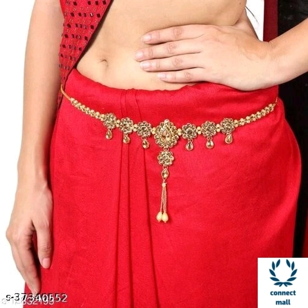 ALLURE BE JEWLLED Gold Plated Less Broad Kamarbandh for Ladies Women - 1