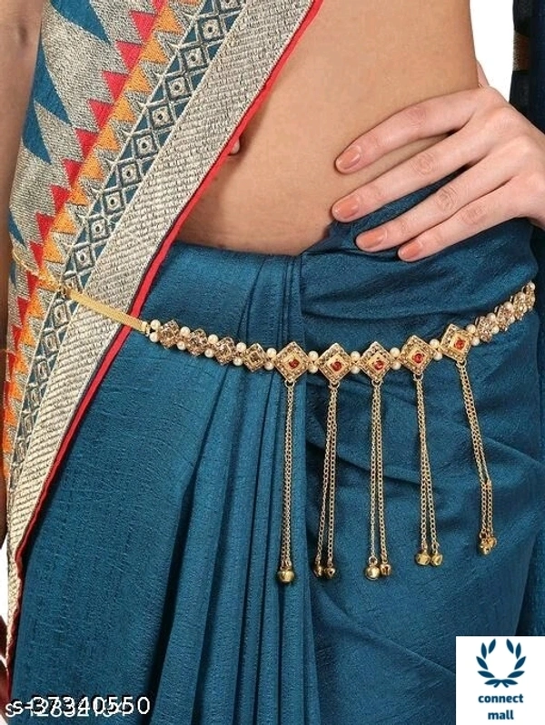 ALLURE BE JEWLLED Gold Plated Less Broad Kamarbandh for Ladies Women - 2