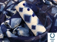 DRISHYA Plain Unstiched Golden Yellow Top with Black Georgette printed Dupatta Dress Material - Yellow, Creepe, 3