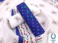 DRISHYA Plain Unstiched Golden Yellow Top with Black Georgette printed Dupatta Dress Material - Yellow, Creepe, 3