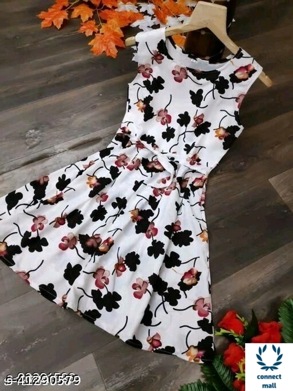 Floral Printed Sleeveles Western Style Modern Women Dress - BLACK, 3, Xl