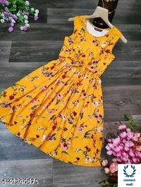 Pink and Black Floral Printed Sleeveles Western Style Modern Women Dress - White & Pink, Crepe, 3, Xl