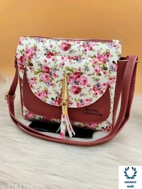 MENAL CREATION Floral Printed High Quality 2 Compartments Sling Bag For Ladies - 1, Free Size, Sling Bag, Black