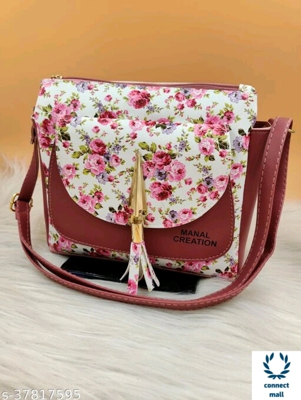 MENAL CREATION Floral Printed High Quality 2 Compartments Sling Bag For Ladies - 1, Free Size, Sling Bag, Black