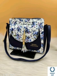 MENAL CREATION Floral Printed High Quality 2 Compartments Sling Bag For Ladies - 1, Free Size, Sling Bag, Black