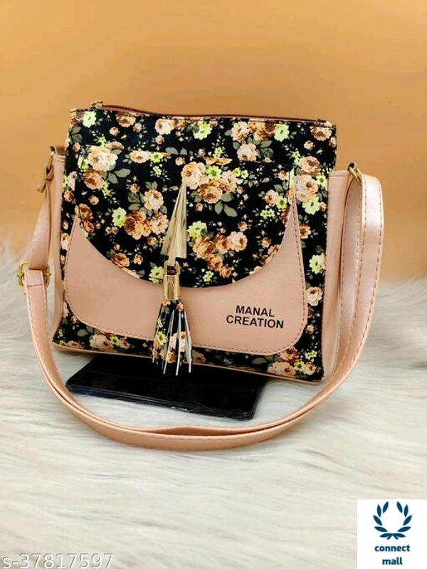 MENAL CREATION Floral Printed High Quality 2 Compartments Sling Bag For Ladies - 1, Free Size, Sling Bag, Black