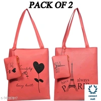 Bag with Pouch Shoulder hand Bag For Women & Girl Pack of 2 - Red & Maroon