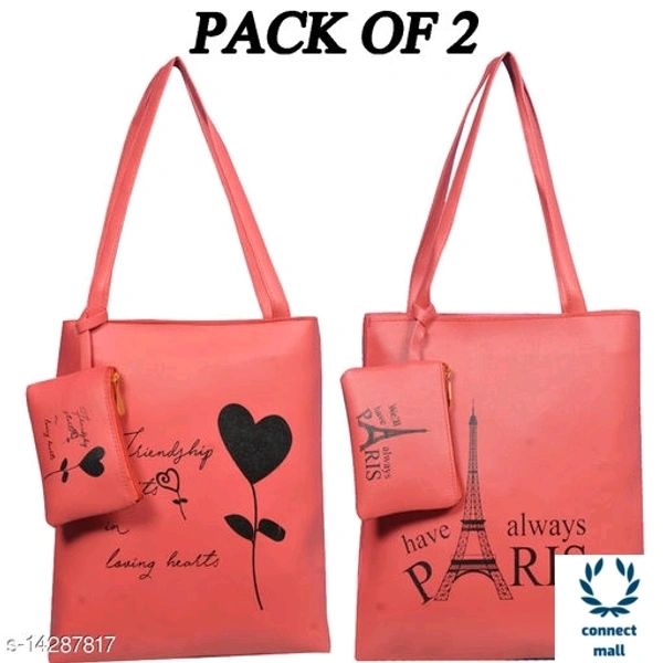 Bag with Pouch Shoulder hand Bag For Women & Girl Pack of 2 - Red & Maroon