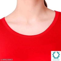 Stylish Navy Plan Straight Kurti For Girls - M, Red, Cotton Blend, Pack of1