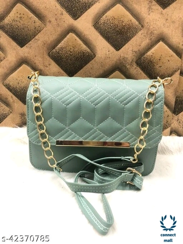 Trendy Fashionable Bottle Green 2 Compartments Ravishing Classy Women Sling Bags - Bottle Green, 1