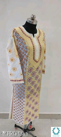 JIVIKA FABULOUS Cotton Chikankari White Kurti - Free Size, White, Cotton, Chikenkari, Pack of 1