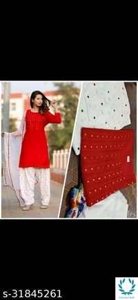 AAKARASHA Graceful Rayon Red&White Patiala Kurti Set - XXL, Black & Yellow, Rayon, Patiala, 3