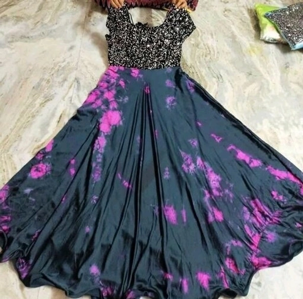 Satin Printed Fashionable Kurti Sleeveless - L