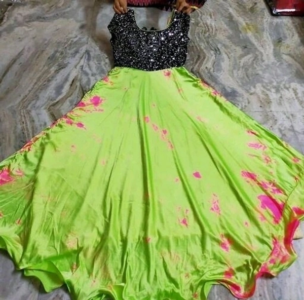 Satin Printed Fashionable Kurti Sleeveless - XL