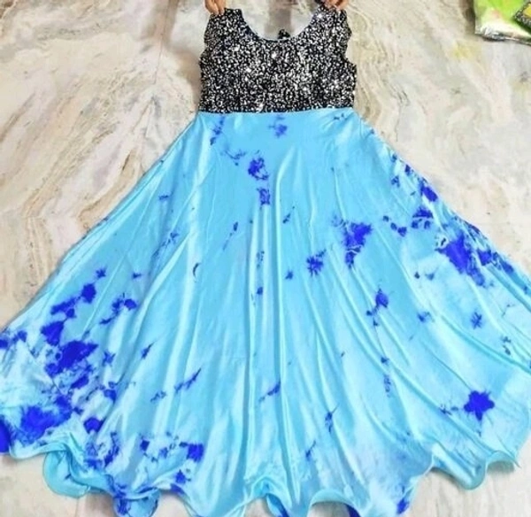 Satin Printed Fashionable Kurti Sleeveless - XL