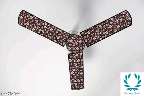 Waterproof & Dustproof Three Blade Fan Cover With 1 Motor Cover - Brown, PVC