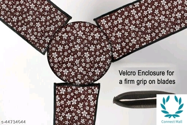 Waterproof & Dustproof Three Blade Fan Cover With 1 Motor Cover - Brown, PVC