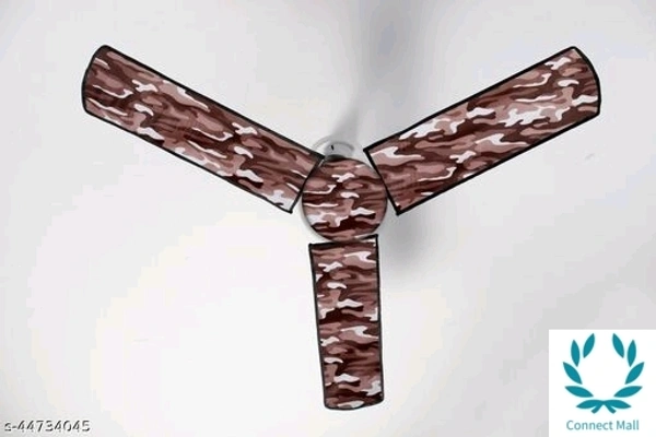 Waterproof & Dustproof Three Blade Fan Cover With 1 Motor Cover - Brown