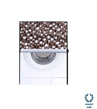New Fashion Brown Check Printed Washing Machine Cover For IFB(Front Loading) 8.5 kg - Brown, (Length ×Breadth×Height)68cm × 68cm×90 cm